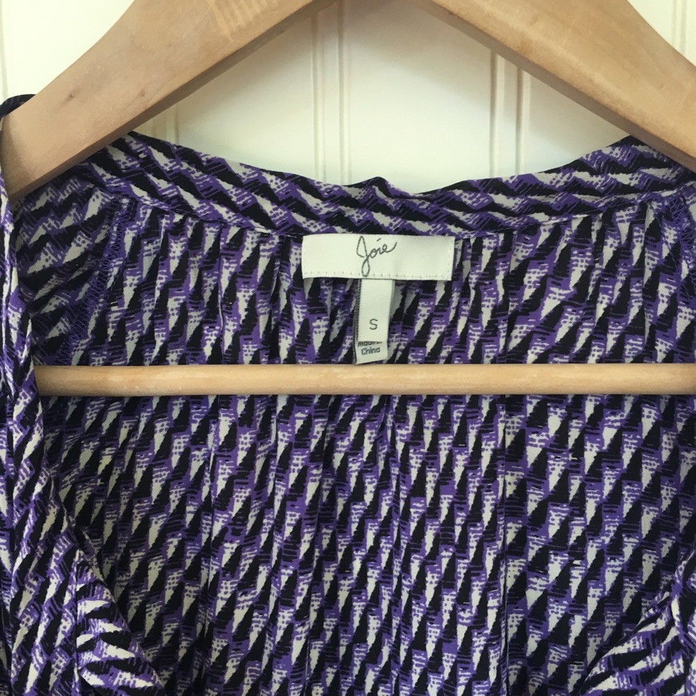Joie Silk Button Down Purple Pattern Blouse S - Picture 6 of 8